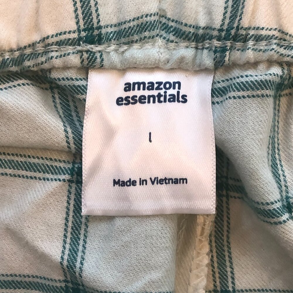 Amazon Essentials Blue/White Plaid Drawstring Pjs… - image 4